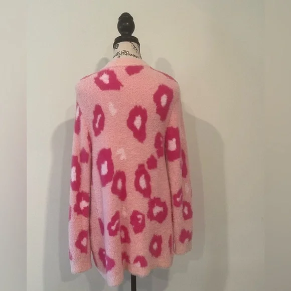 Crown & Ivy Kids Pink Leopard Cardigan, XL - Picture 4 of 4